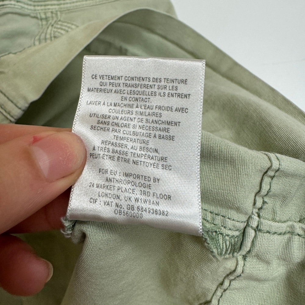 Pilcro and the Letterpress Skirt Womens Size 4 Green Khaki Utility Pocket Mini - Picture 7 of 14